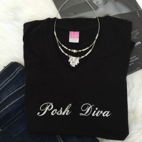 Posh Diva™ Embroidered Tee. Price Firm. - Picture 1 of 3